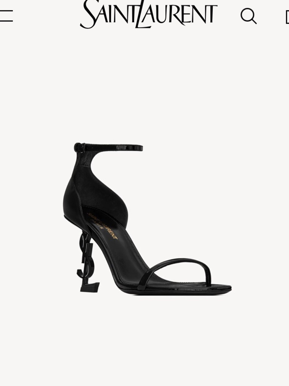 YSL OPYUM SANDALS IN PATENT LEATHER